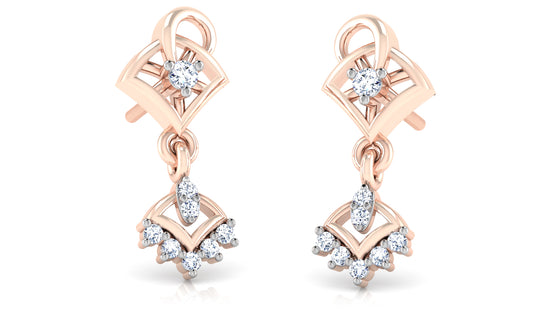 Intricate Inspirations Synthetic Diamond Rose Gold Danglers Order Online and Shop at Diahart