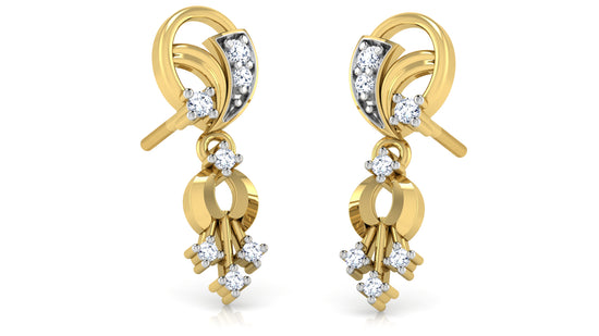 Eclectic Essentials Synthetic Diamond Gold Danglers Order Online and Shop at Diahart