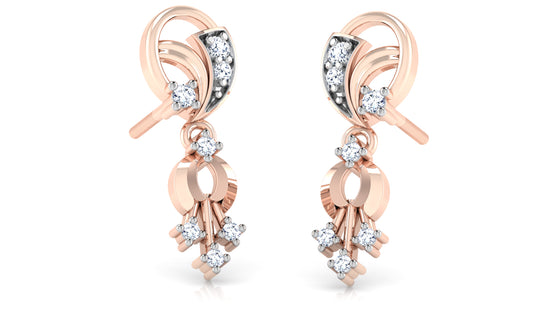 Eclectic Essentials Synthetic Diamond Rose Gold Danglers Order Online and Shop at Diahart