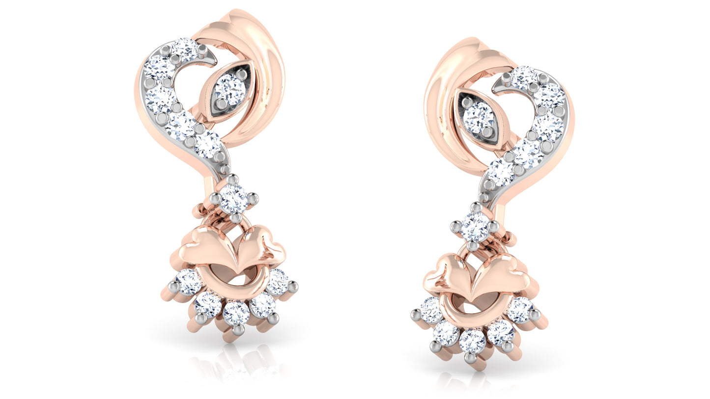 Trending Trinkets Artificial Diamond Rose Gold Danglers Order Online and Shop at Diahart