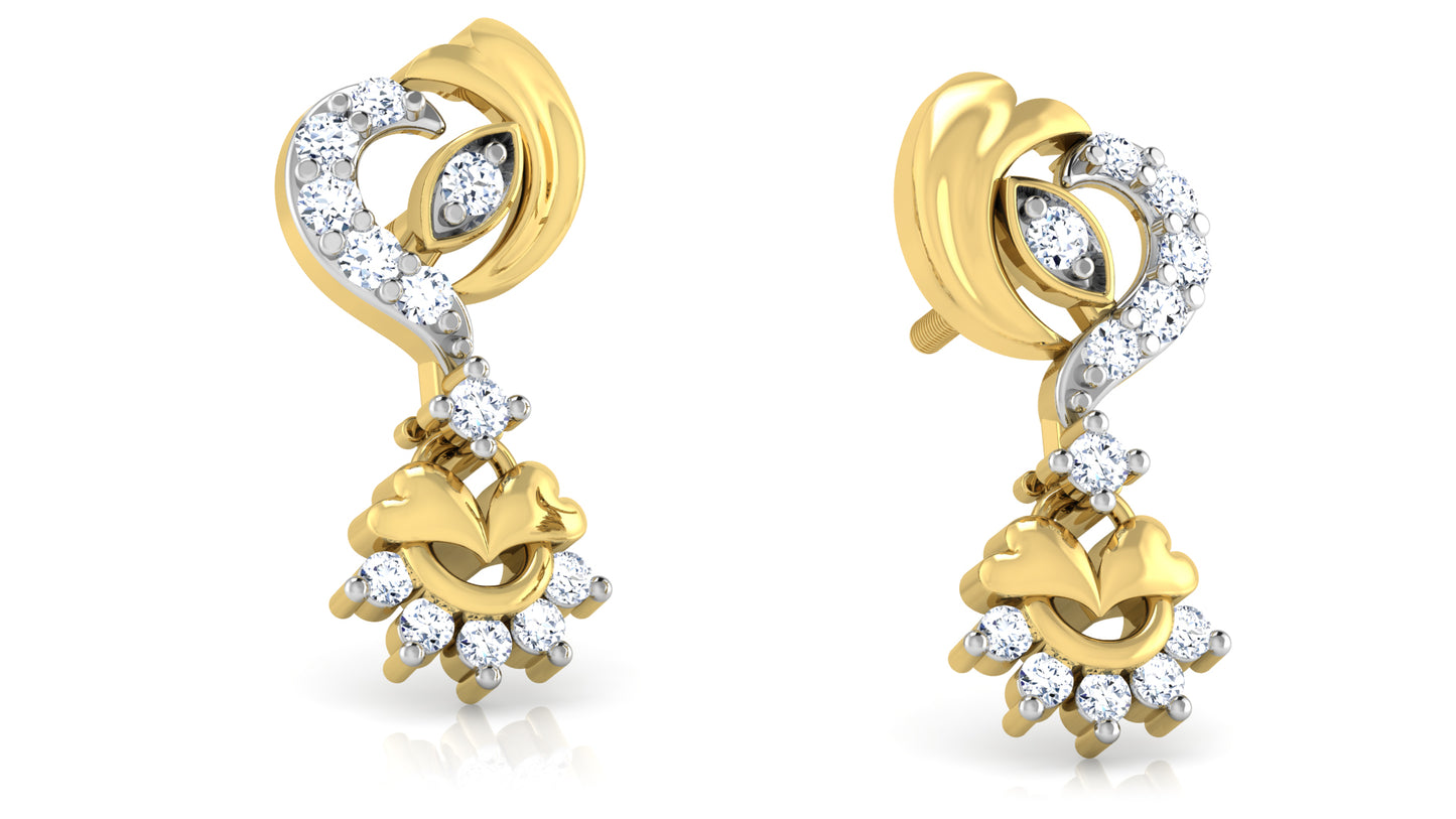 Trending Trinkets Artificial Diamond Gold Danglers  View Best Lab Grown Diamond jewelry in chennai