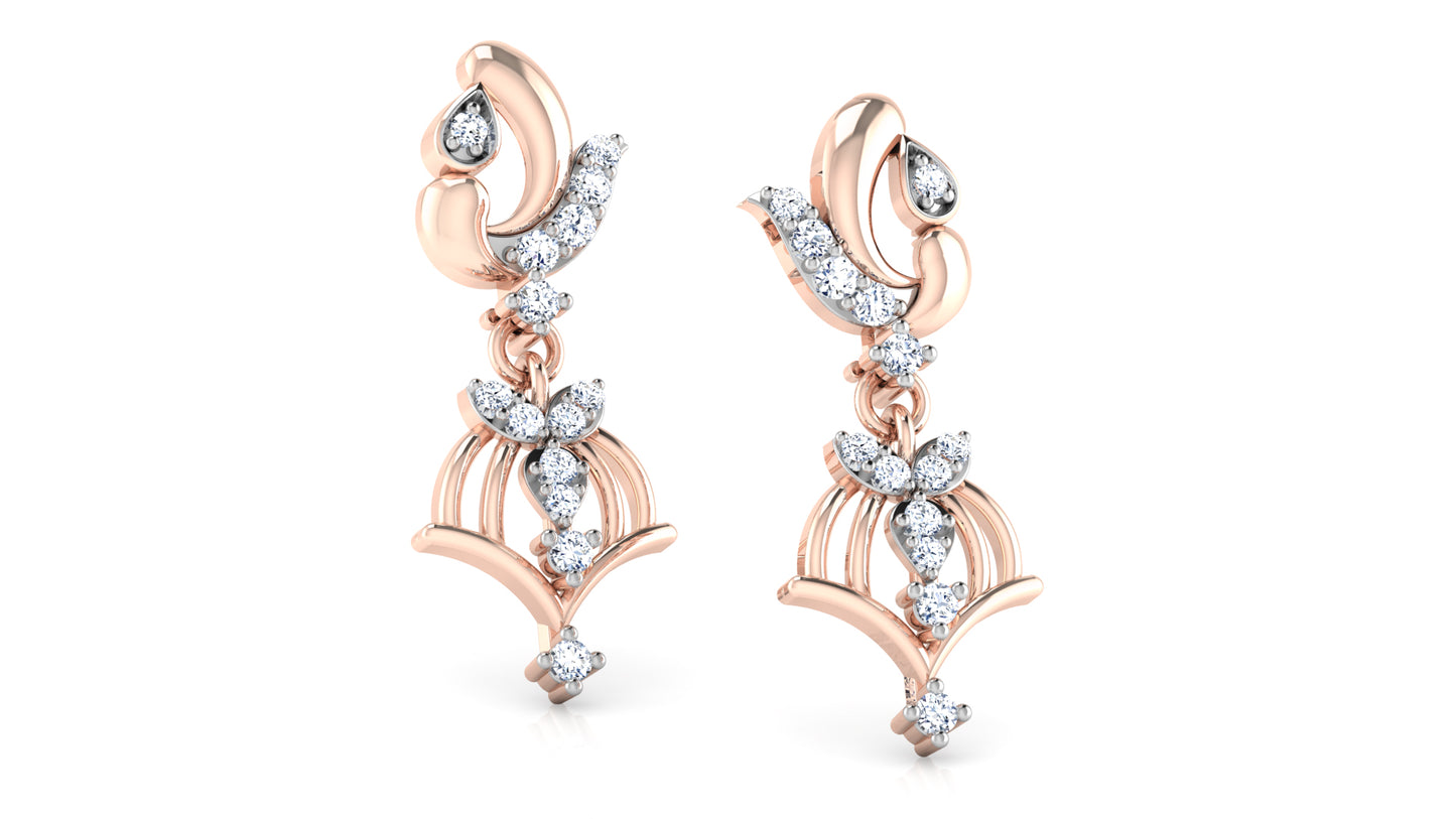 Dancing Pendulums Lab Grown Diamond Rose Gold Danglers  Best Lab grown diamond jewelry in chennai