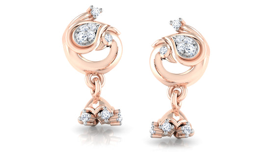 Bird Bliss Synthetic Diamond Rose Gold Danglers Jewelry Order Online and Shop at Diahart