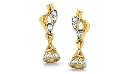 Bell Wonders Lab Grown Diamond Gold Danglers Order Online and Shop at Diahart