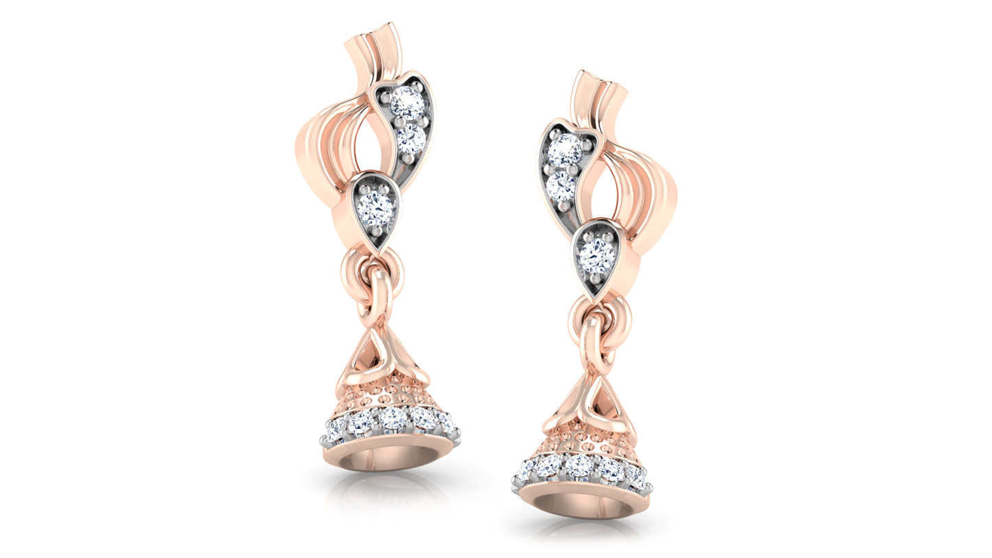 Bell Wonders Lab Grown Diamond Rose Gold Danglers Order Online and Shop at Diahart