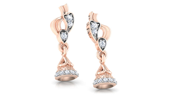 Bell Wonders Lab Grown Diamond Rose Gold Danglers .Best Lab Grown Diamond Jewelry at Diahart