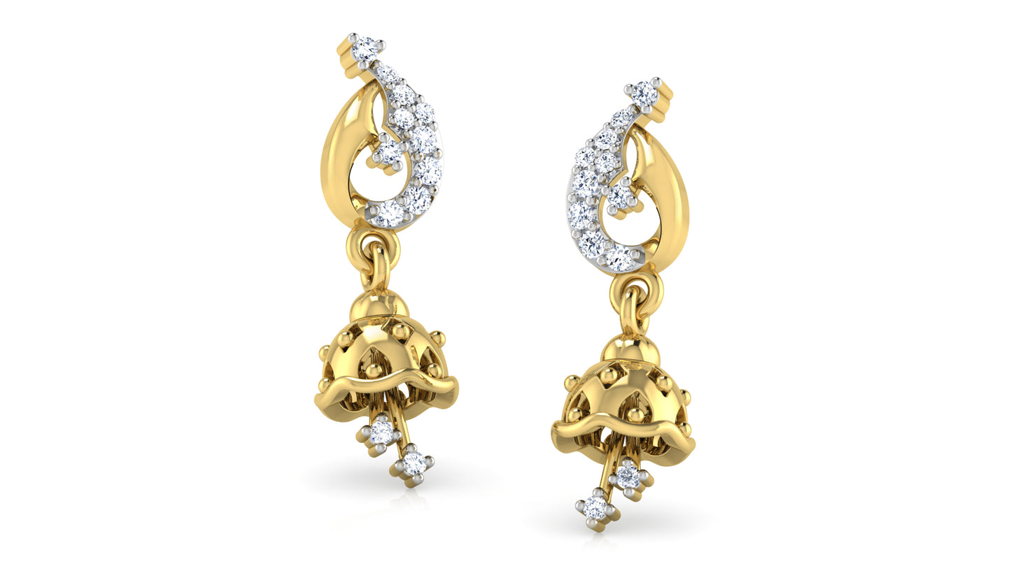 Chiming Bells Lab Grown Diamond Gold Danglers Jewelry  Order Online and Shop at Diahart