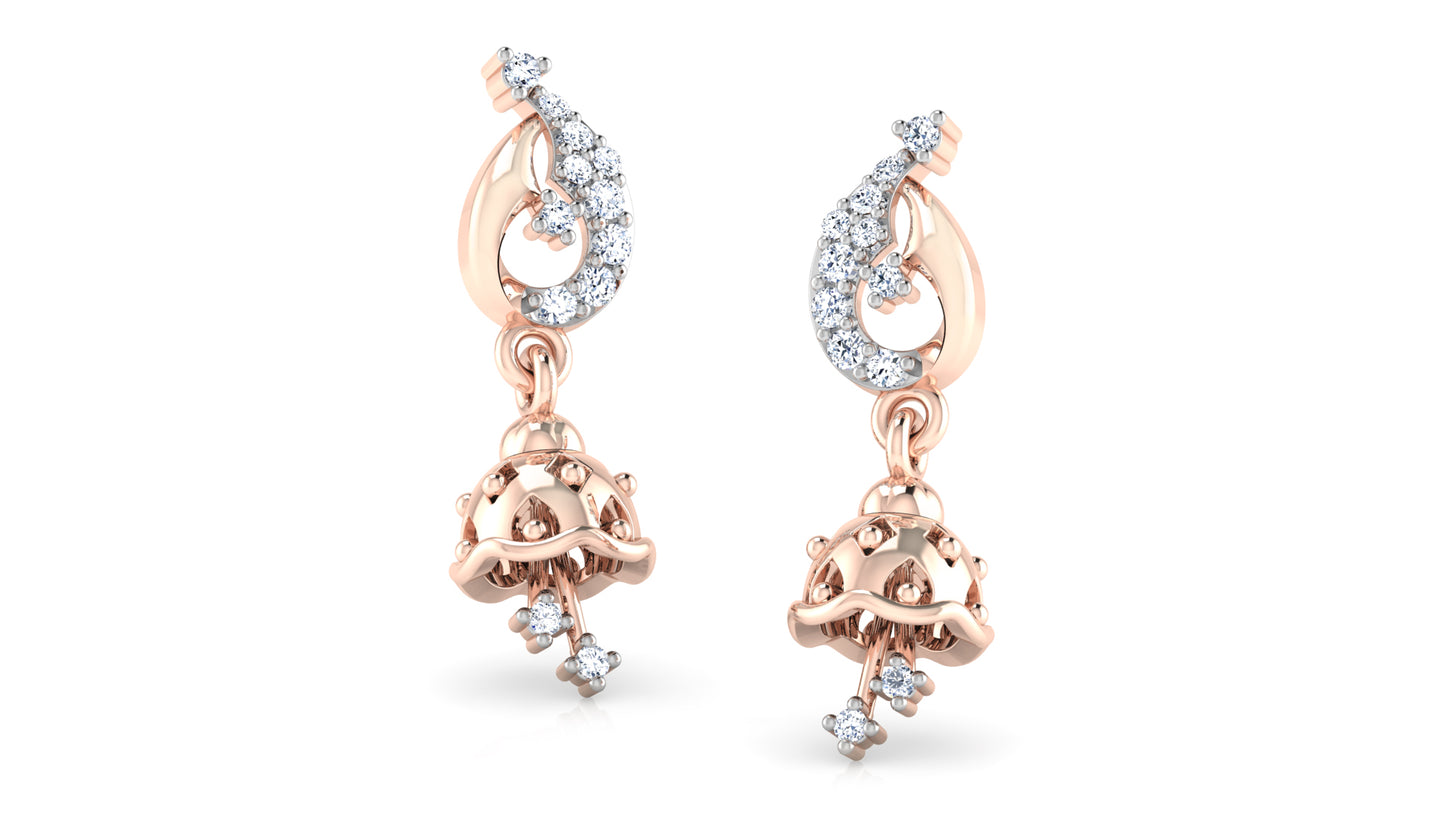 Chiming Bells Lab Grown Diamond Rose Gold Danglers Jewelry  Order Online and Shop at Diahart