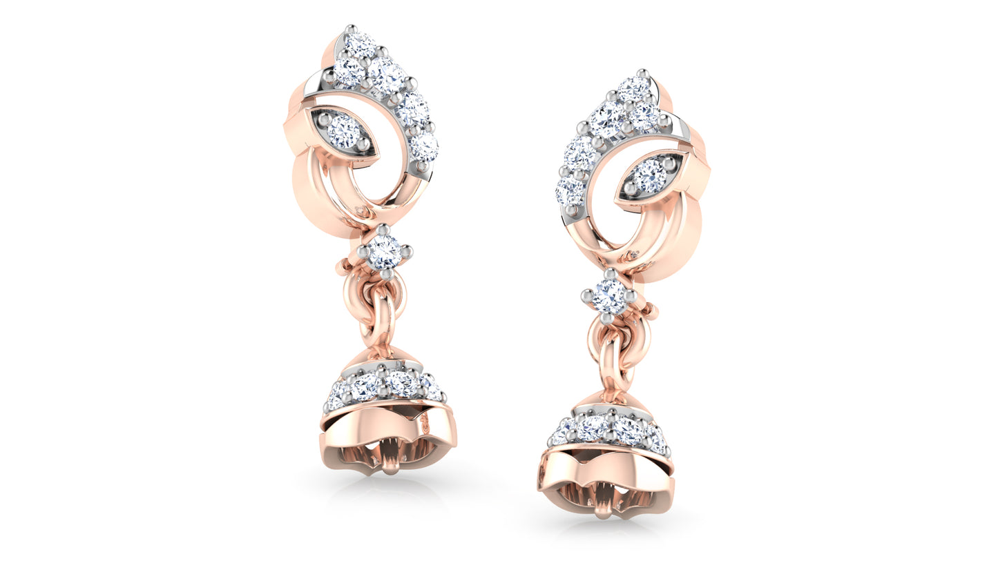 Darling Drops Synthetic Diamond Rose Gold Danglers Jewelry Order Online and Shop at Diahart