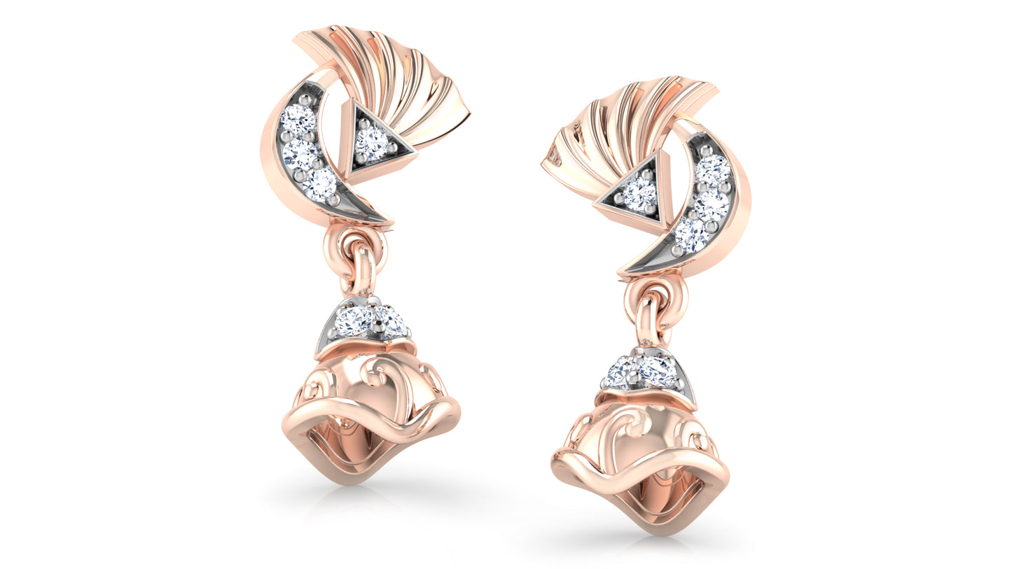 Shell Bell Lab Grown Diamond Rose Gold Danglers Order Online and Shop at Diahart