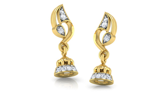 Bell World Artificial Diamond Gold Danglers Order Online and Shop at Diahart . Best Artificial Diamond Jewelry in Chennai