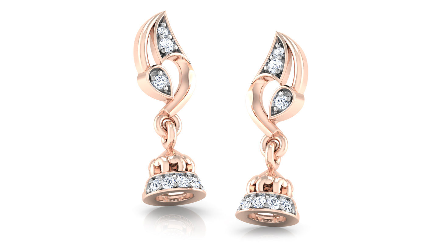 Bell World Artificial Diamond Rose Gold Danglers Order Online and Shop at Diahart . Best Artificial Diamond Jewelry in Chennai