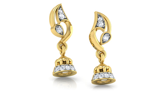 Bell World Artificial Diamond Gold Danglers  .Best Artificial Diamond Jewelry in Chennai