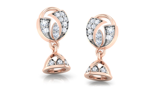 Shop Tinkle Bell Synthetic Diamond Rose Gold Danglers our collection is eco-friendly, ethically crafted synthetic diamond jewelry. Order Online and Shop at Diahart