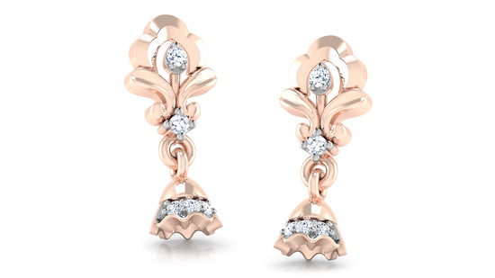 Radiant Bella Lab Grown Diamond Rose Gold Danglers