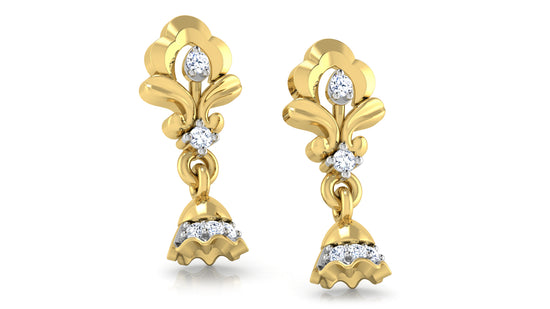 Radiant Bella Lab Grown Diamond Gold Danglers Best Lab Grown Diamond Jewelry at Diahart