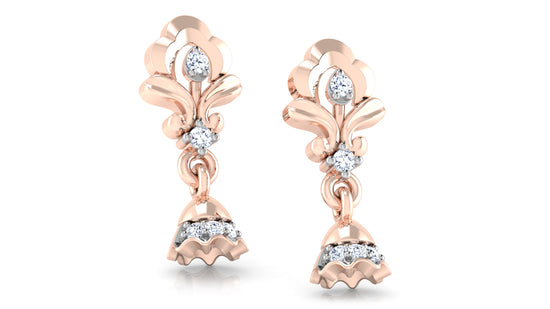 Radiant Bella Lab Grown Diamond Rose Gold Danglers Best Lab Grown Diamond Jewelry at Diahart