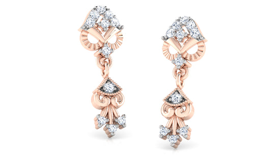 Fashion Finds Synthetic Diamond Rose Gold Danglers Order Online and Shop at Diahart