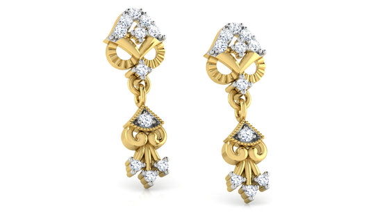 Fashion Finds Synthetic Diamond Gold Danglers Best Lab Grown Diamond Jewelry in Chennai