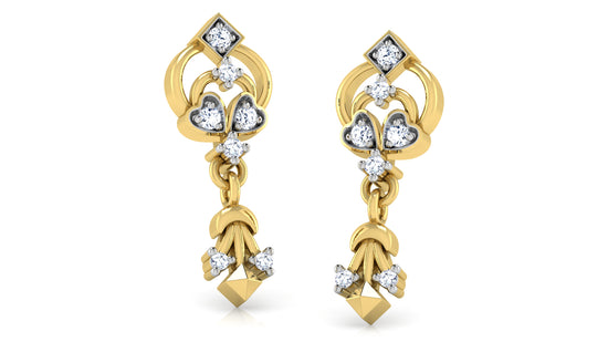 Gypsy Grace Artificial Diamond Gold Danglers Order Online and Shop at Diahart