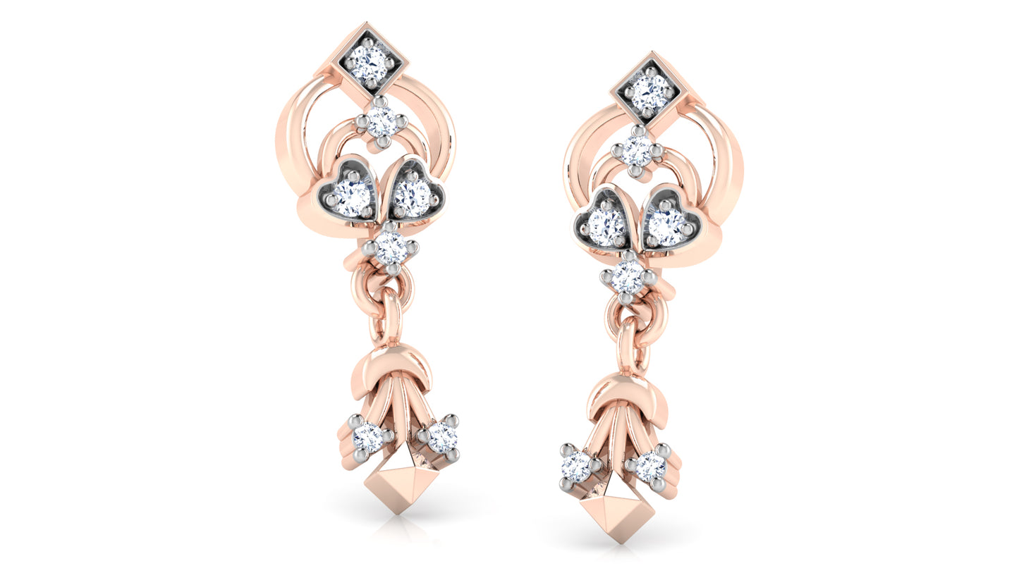 Gypsy Grace Artificial Diamond Rose Gold Danglers Order Online and Shop at Diahart