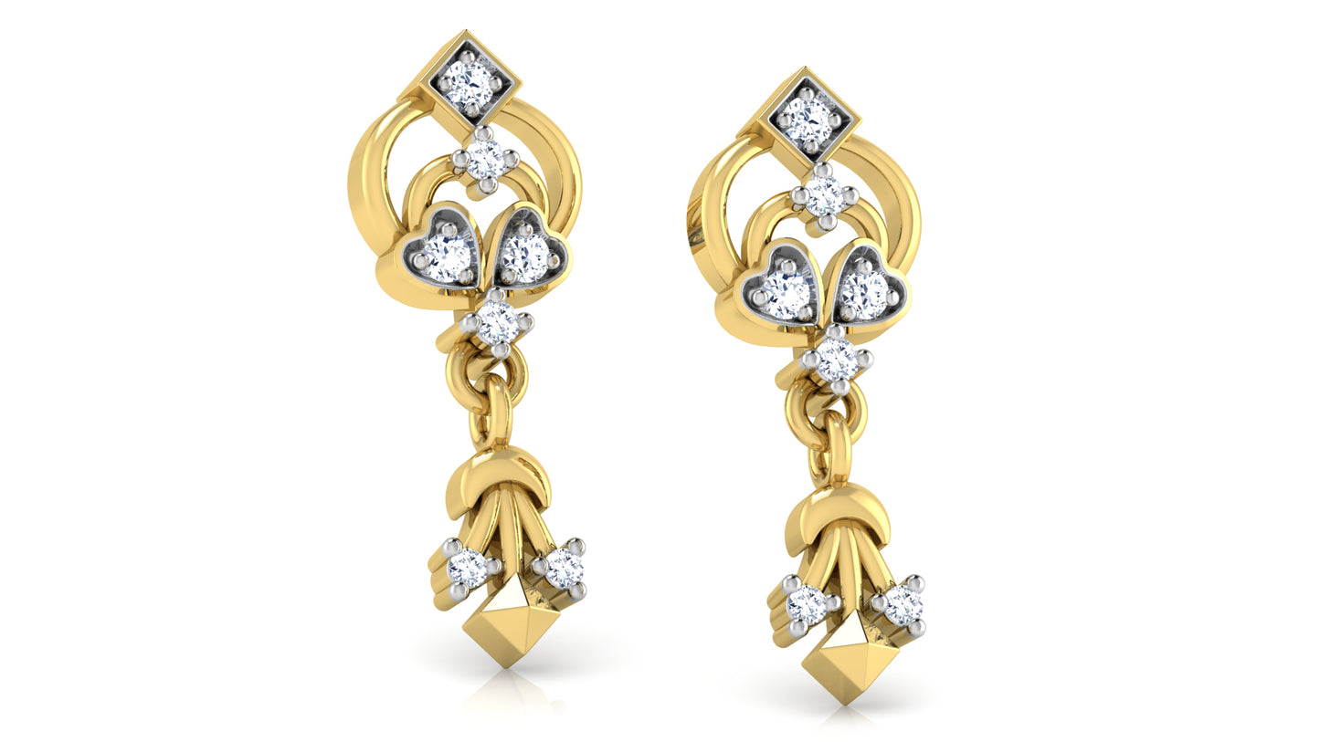 Stylish and Elegance Gypsy Grace Artificial Diamond Gold Danglers 