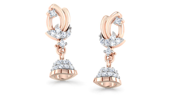 Trendy Drops Synthetic Diamond Rose Gold Danglers Order Online and Shop at Diahart