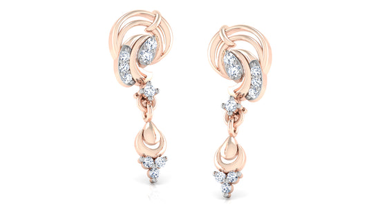 Earthy Elements Synthetic Diamond Rose Gold Danglers Online and Shop at Diahart