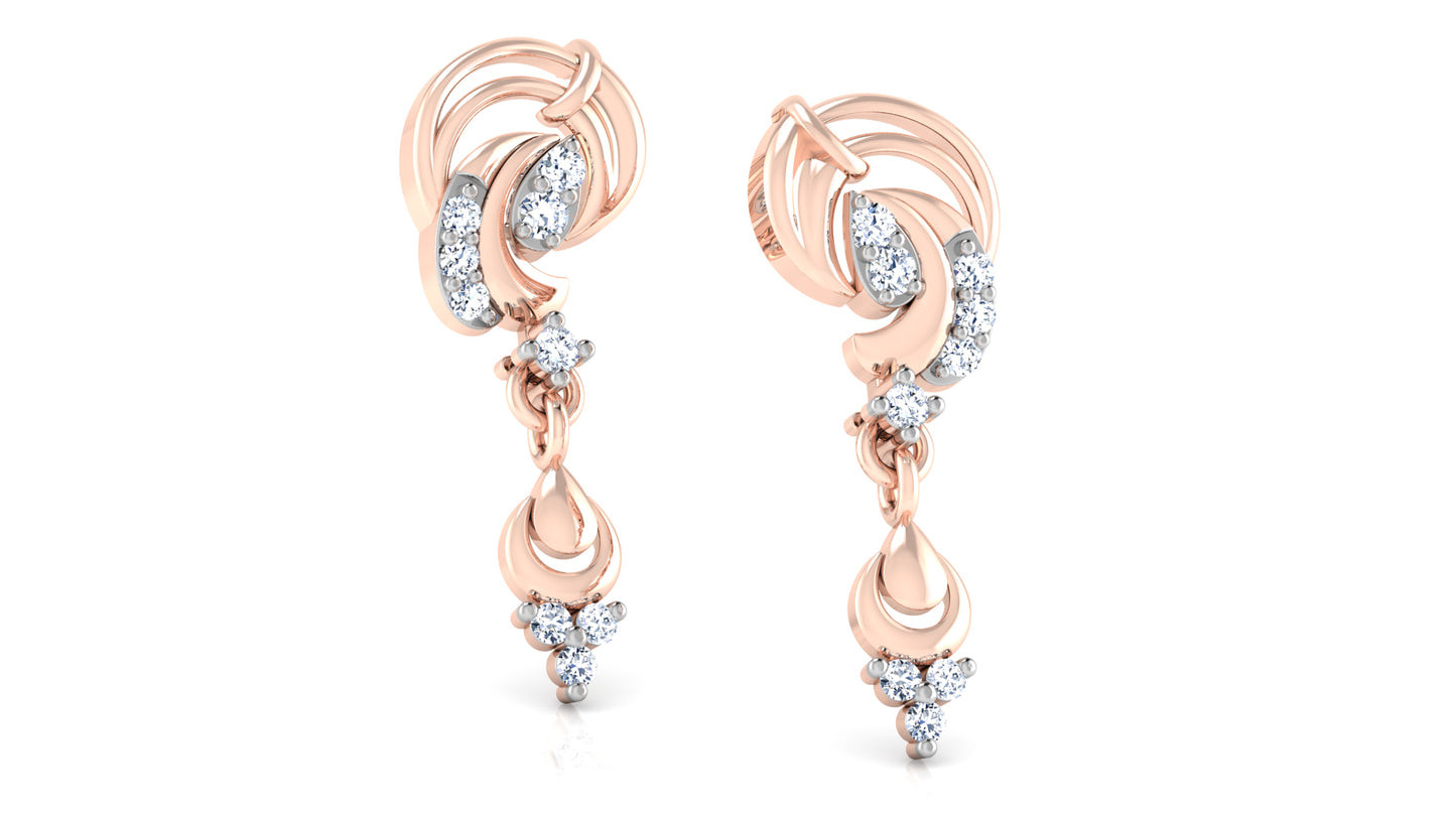 Modern Elegance Earthy Elements Synthetic Diamond Rose Gold Danglers