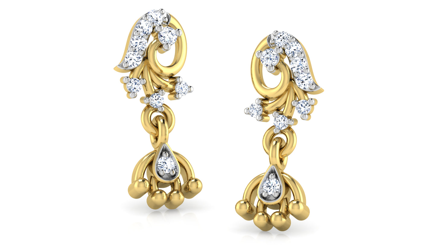 Dreamy Designs Lab Grown Diamond Gold Danglers Online and Shop at Diahart