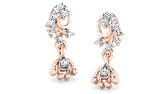 Dreamy Designs Lab Grown Diamond Rose Gold Danglers Online and Shop at Diahart