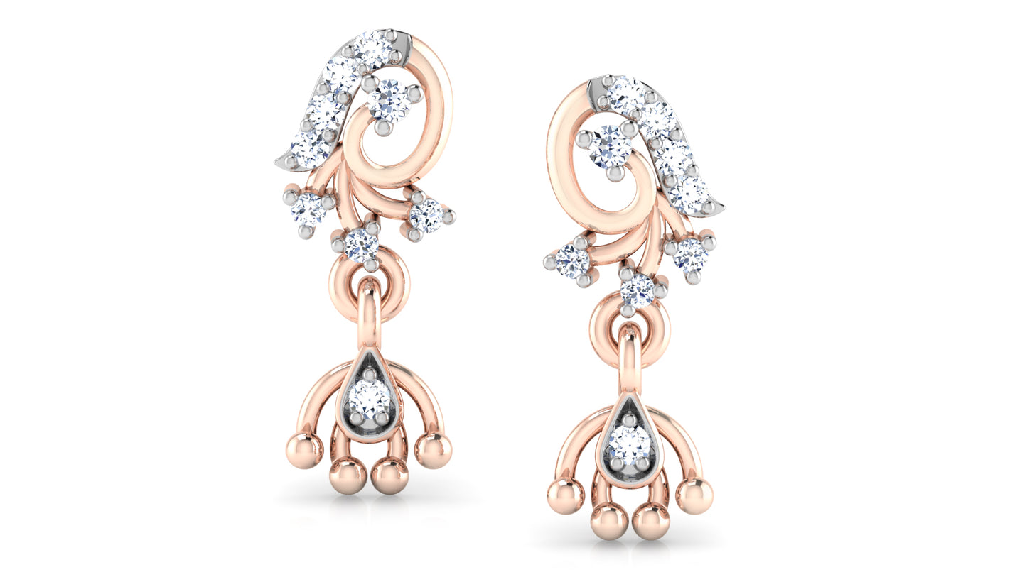 Dreamy Designs Lab Grown Diamond Rose Gold Danglers 