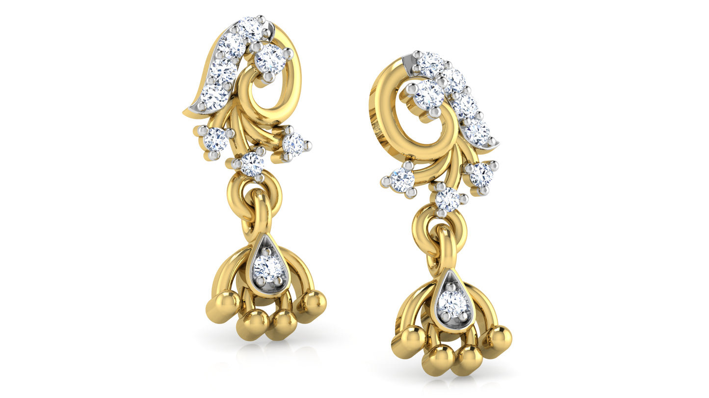 Dreamy Designs Lab Grown Diamond Gold Danglers stunning and elegant designs.