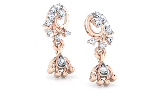 Dreamy Designs Lab Grown Diamond Rose Gold Danglers stunning and elegant designs.