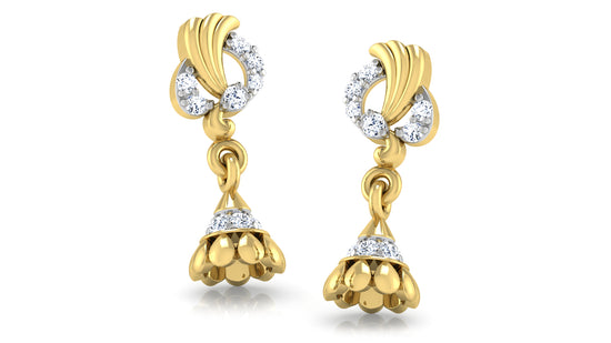 Boho Bellooz Artificial Diamond Gold Danglers order Online and Shop at Diahart