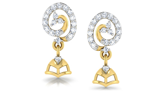 Spira Bellola Lab Grown Diamond Gold Danglers Front View