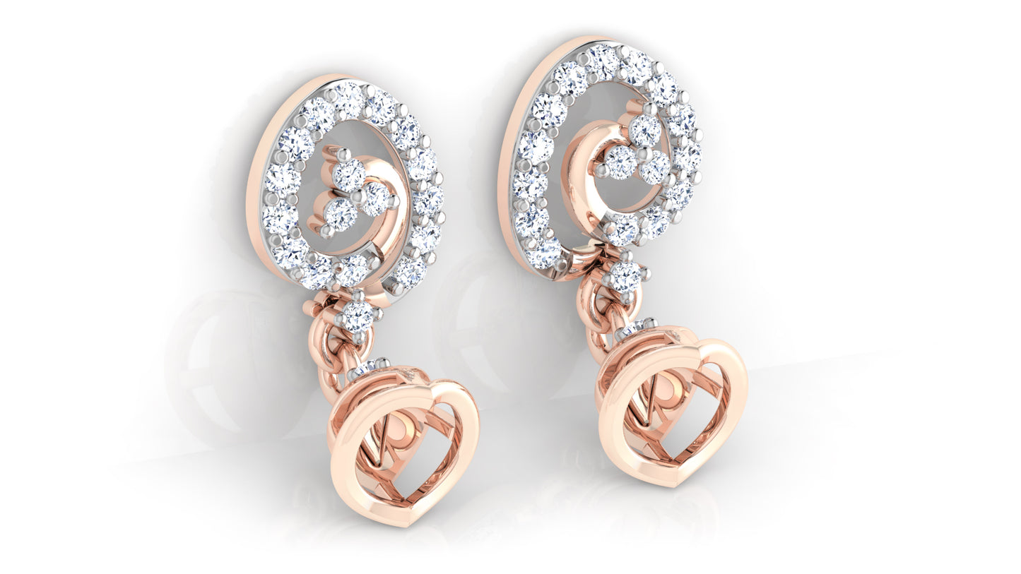 Spira Bellola Lab Grown Diamond Rose Gold Danglers Bottom View