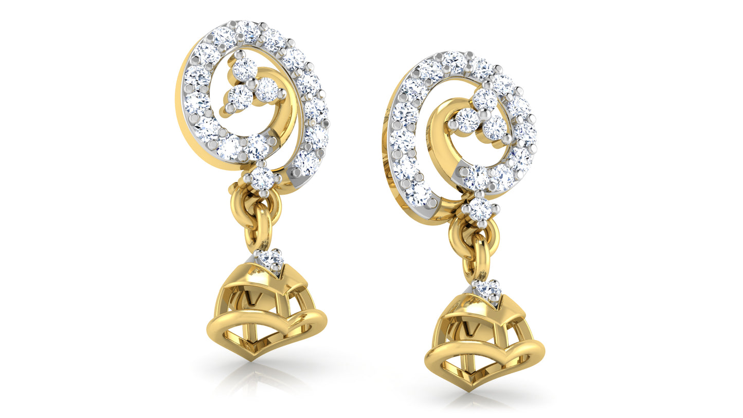 Modern and Stylish Spira Bellola Lab Grown Diamond Gold Danglers 