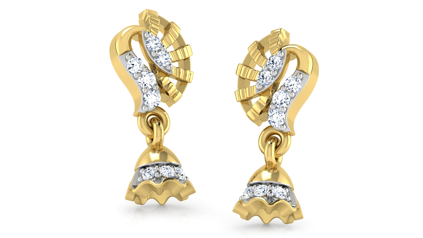 Style Stigma Diamond Gold Danglers Order Online & Shop Now at Diahart