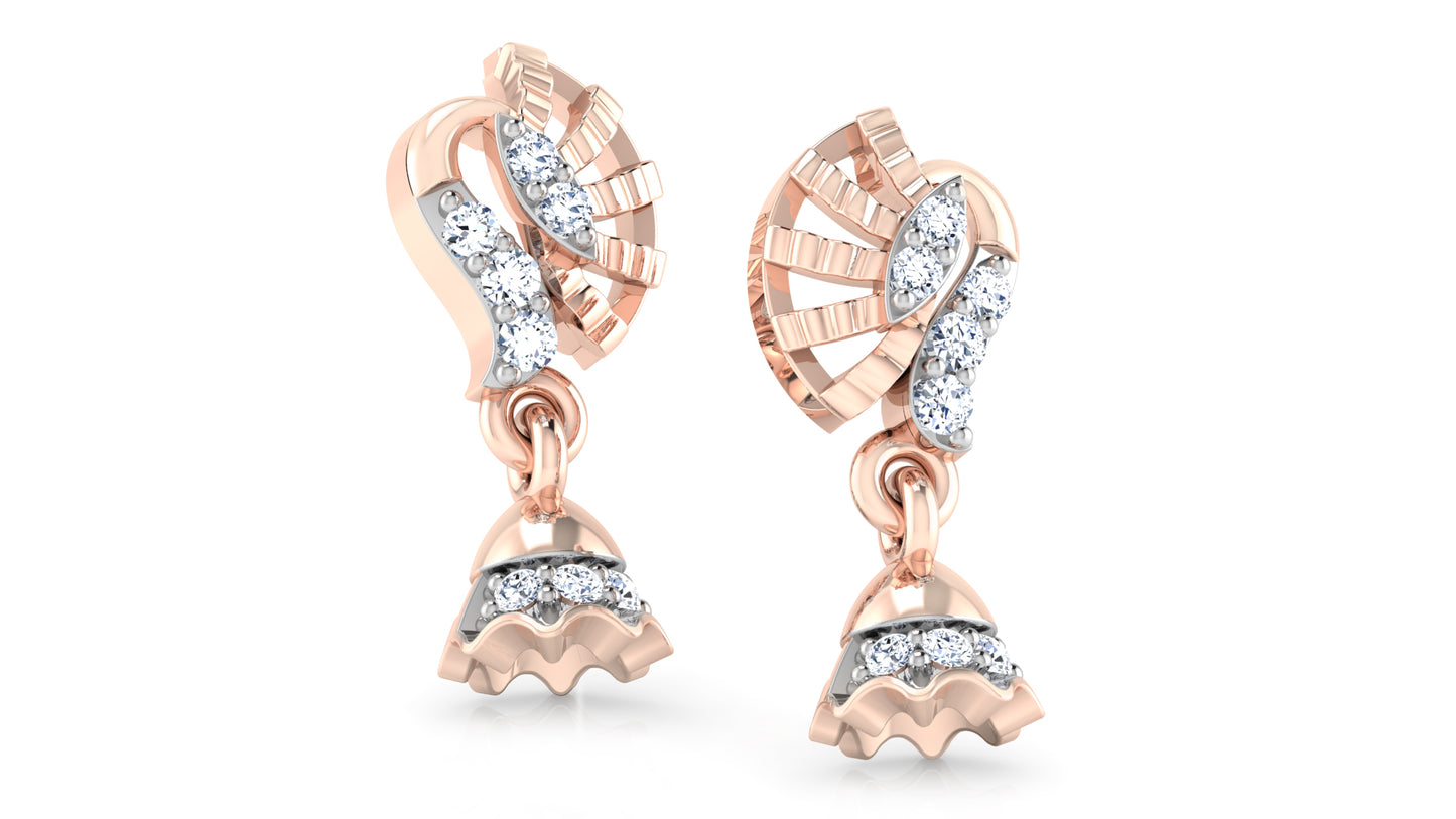 Cozy and Modern Style Stigma Diamond  Rose Gold Danglers  