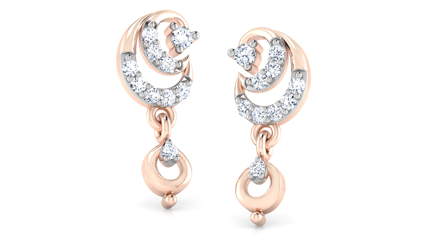 Snail Sensation Diamond Rose Gold Danglers Order Online & Shop Now at Diahart