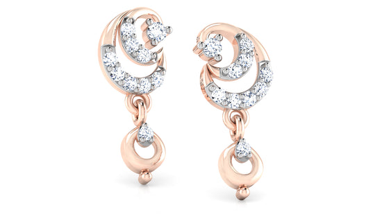 Fabolous Snail Sensation Diamond Rose Gold Danglers 