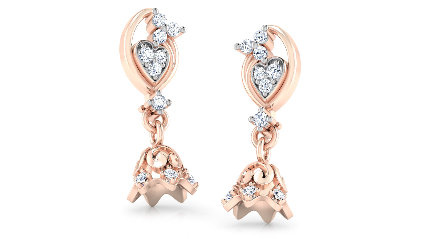 Timeless Treasures Diamond Rose Gold Danglers 