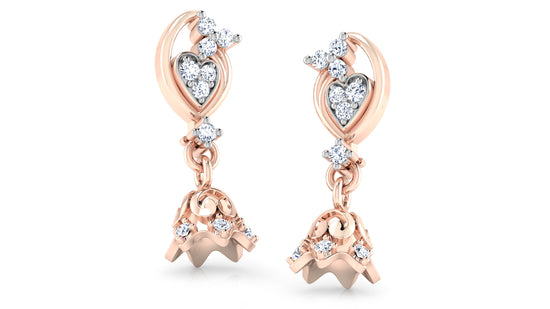 Timeless Treasures Diamond Rose Gold Danglers 