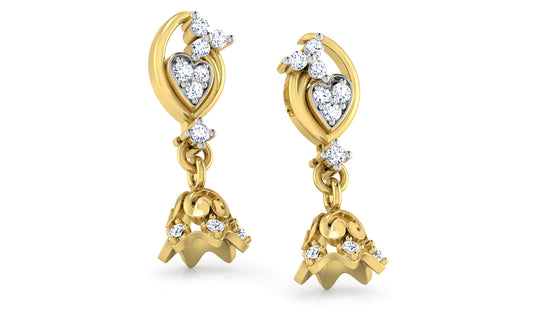 High Quality and Elegant Timeless Treasures Diamond  Gold Danglers 