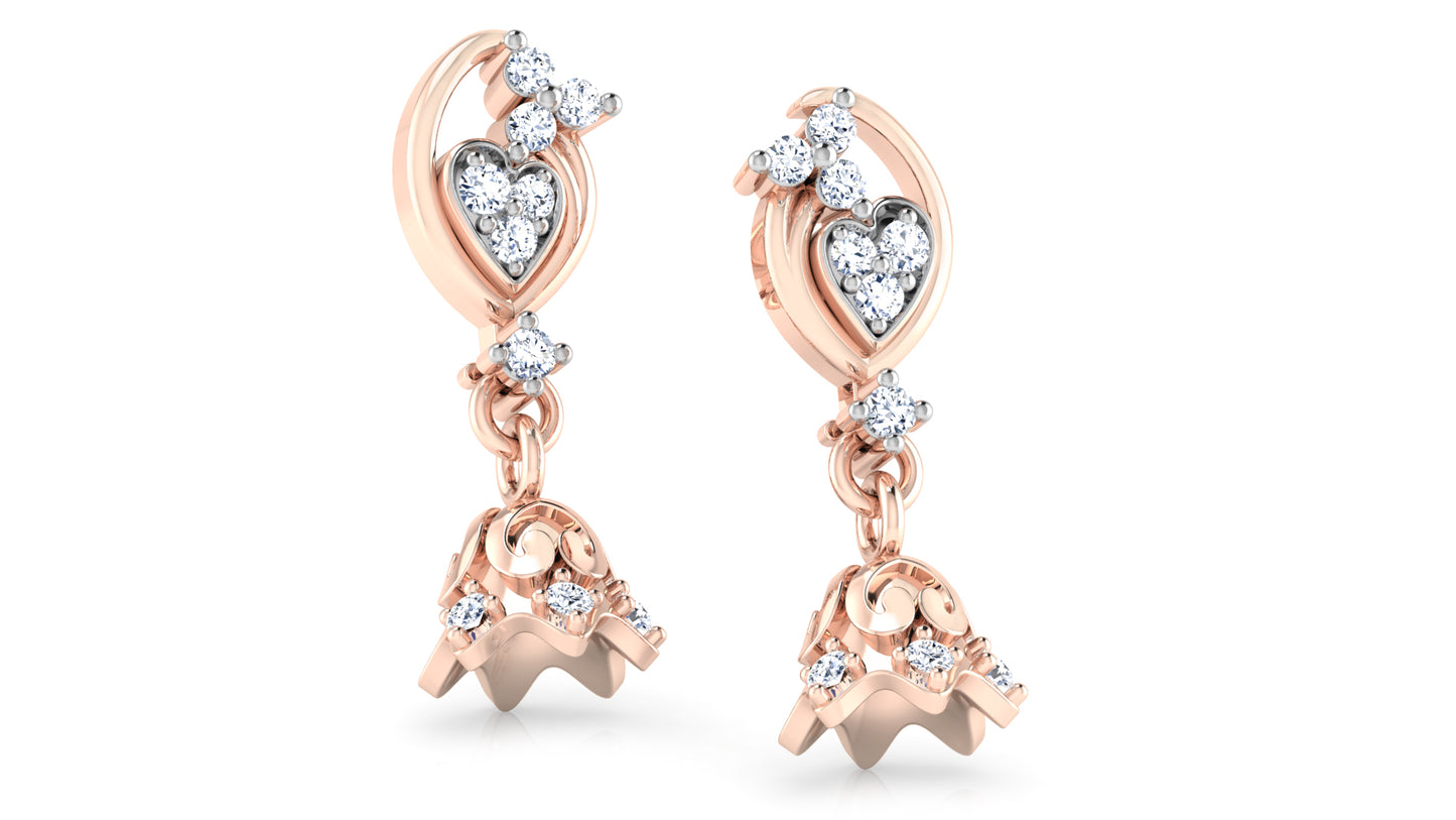 High Quality and Elegant Timeless Treasures Diamond Rose Gold Danglers 