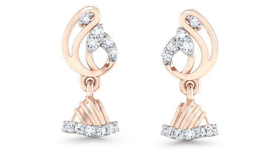 Bell Marvel Lab Grown Diamond Rose Gold Danglers Front View