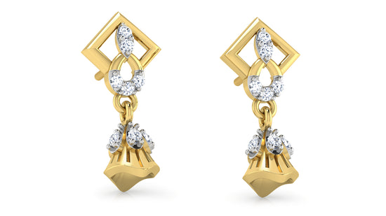 Dazzling Geometric Gems Artificial Diamond Gold Danglers