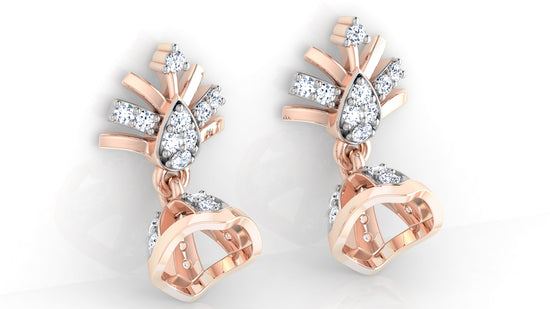 Lola Fola Lab Grown Diamond Rose Gold Danglers Bottom View