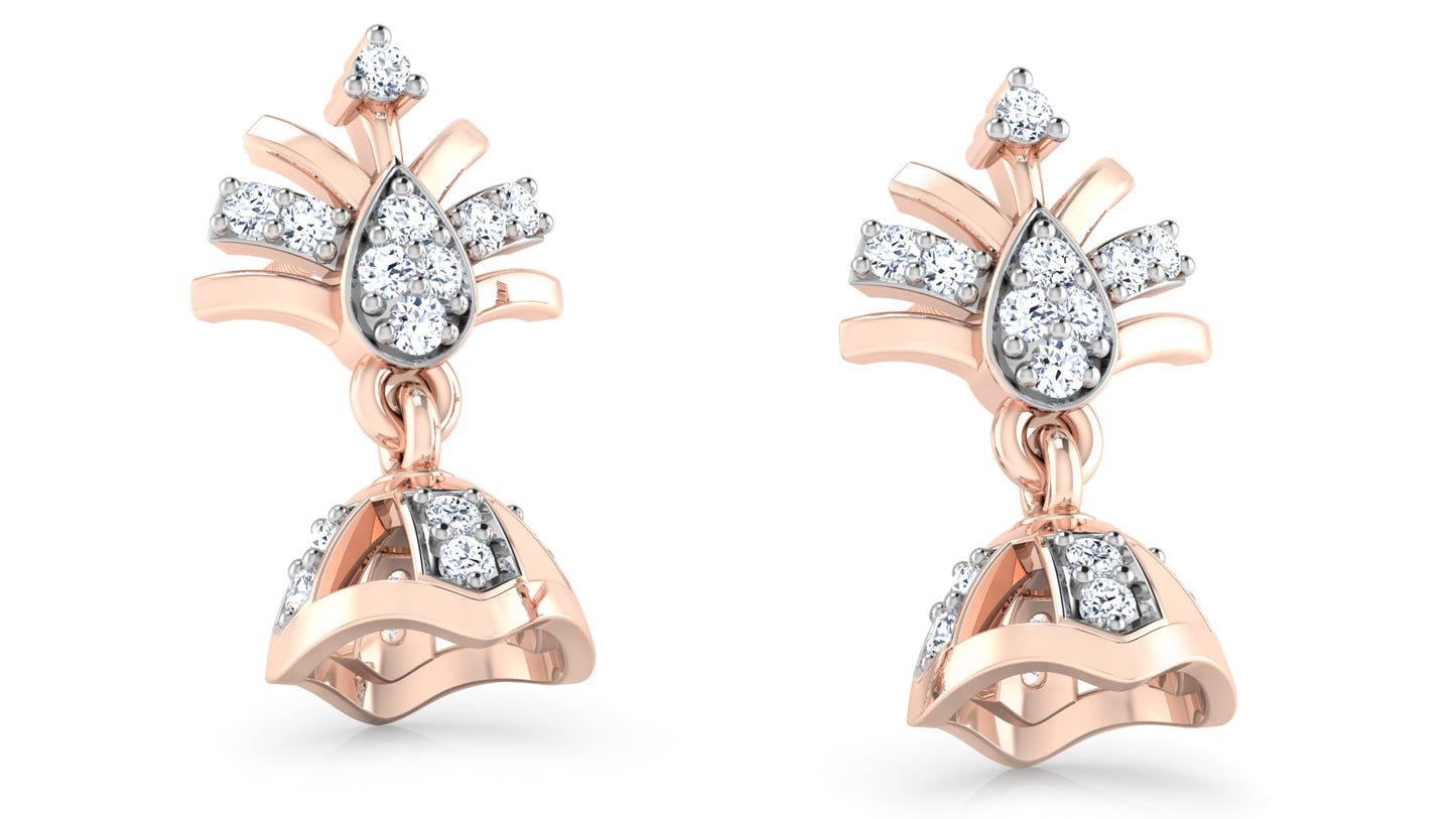 Luxury and Affrodable Lola Fola Lab Grown Diamond Rose Gold Danglers 